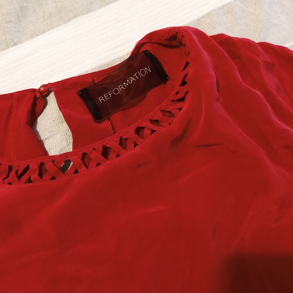 Reformation Red Blouse